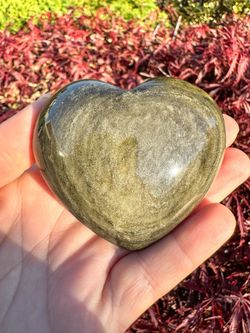 Gold Obsidian Heart, Protection & Grounding Crystal, Unique Home Décor, Energy Cleansing, Positive Vibes, Xmas Gift