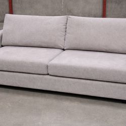 81” Wide Neutral Fabric Sofa – Soft Texture 