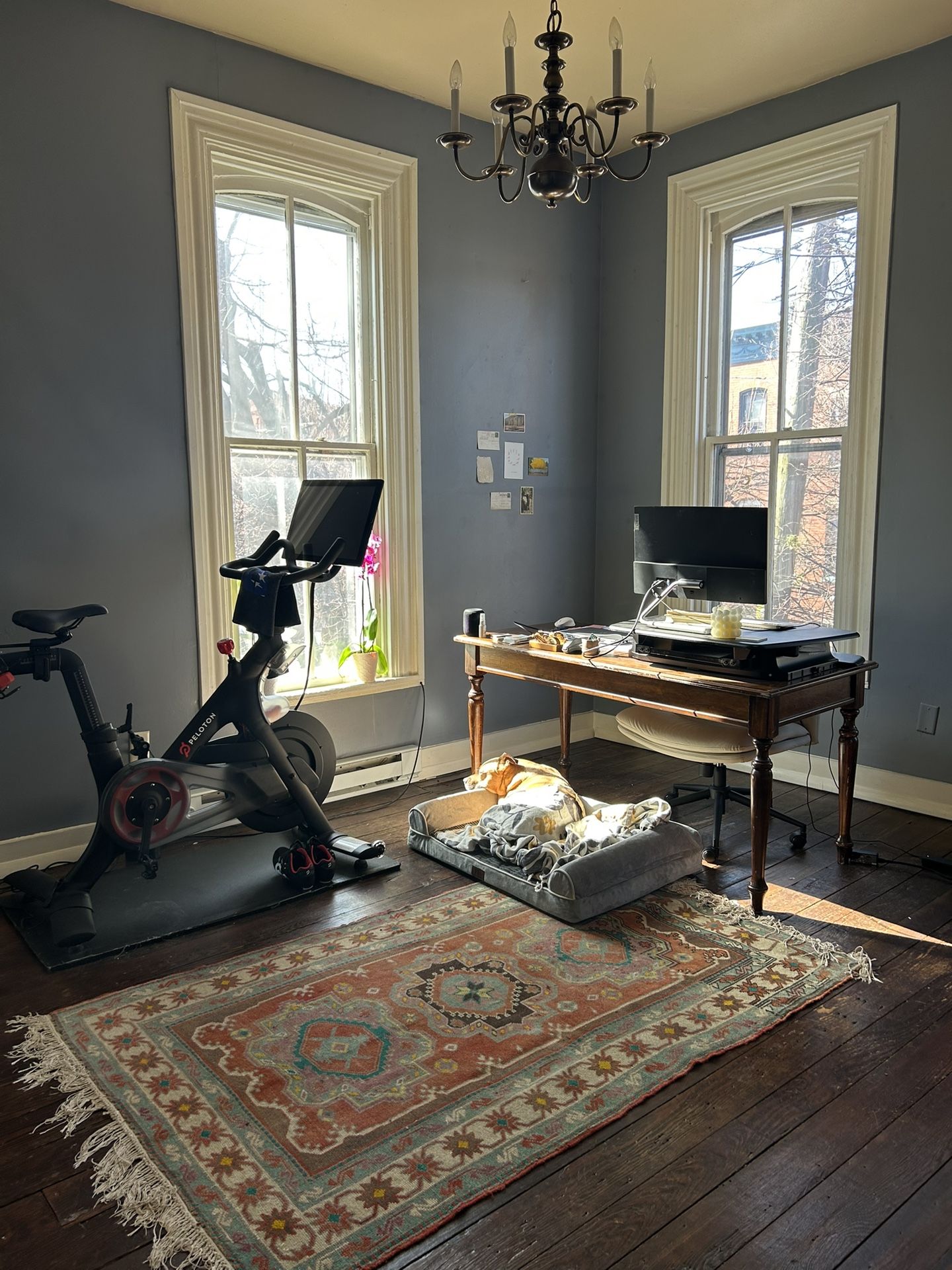 Wooden Desk And Standing Attachment