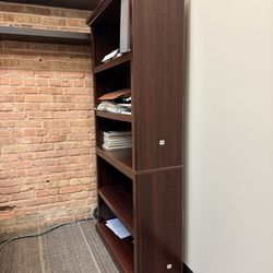 Tall Wood Bookcase / Storage Shelf – Dark Finish