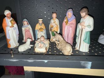 Vintage ceramic Nativity set