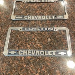 Original Vintage Chevrolet Metal Plate Holders Selling Together