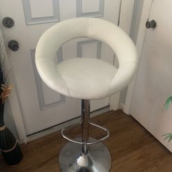 Adjustable White  Bar Stool Chair