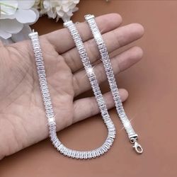 Elegant 2pcs Tennis Necklace & Bracelet Set Cubic Zirconia Sparkly NEW