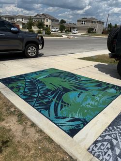 Tropical Leaf Outdoor Area Rug