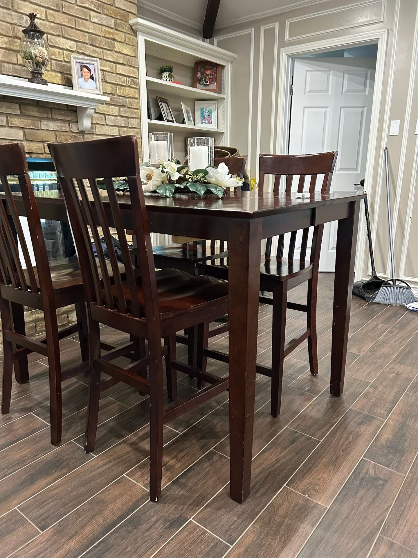 Gently used- Dark Wood Dining Table Set