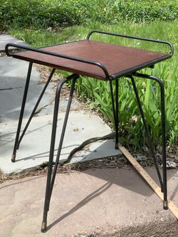 MCM Atomic Hair-Pin Side table VTG Swivel-TV/Lp stand