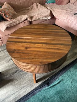 Pop up round coffee table