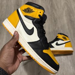 Size 10- Jordan 1 High Yellow Toe IG: CornerSoles 