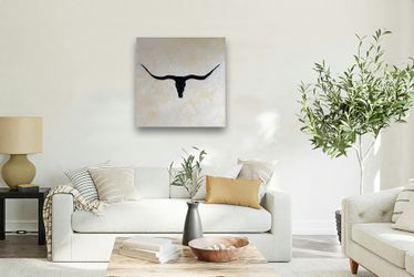 Original oil painting “The Horns” on stretched canvas 12” x 12”