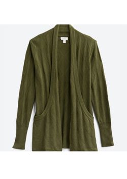 Market & Spruce Antoine Cotton Blend J Pocket Cardigan - Olive Green - XXL