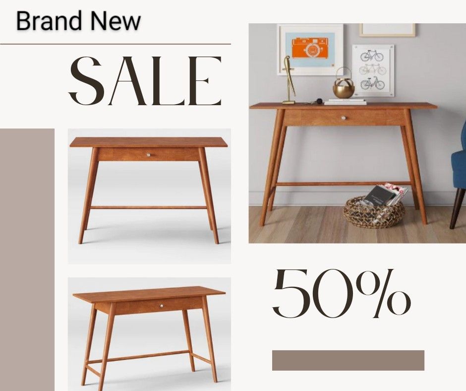 Brand New Project 62 Amherst Wood Console Or Writting Desk With Drawer