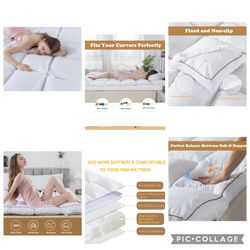 WhatsBedding 3 Inch Memory Foam Mattress Topper Queen Size Plus Thicked Down Alternative-Lined, 1700GSM Fluffy Shredded Memory Foam Filled Pillow Top,