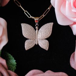 Collar De Mariposa Grande Plata 925