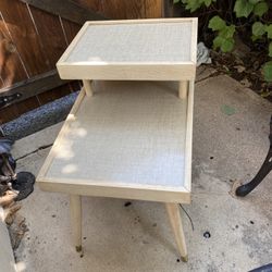 Mid Century Blonde Side Table 