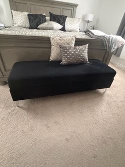 Black bench storage seat