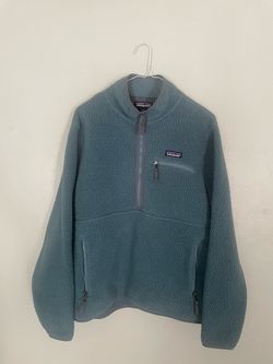 Patagonia Retro Pile 1/4 Zip Fleece Pullover - M Teal Blue