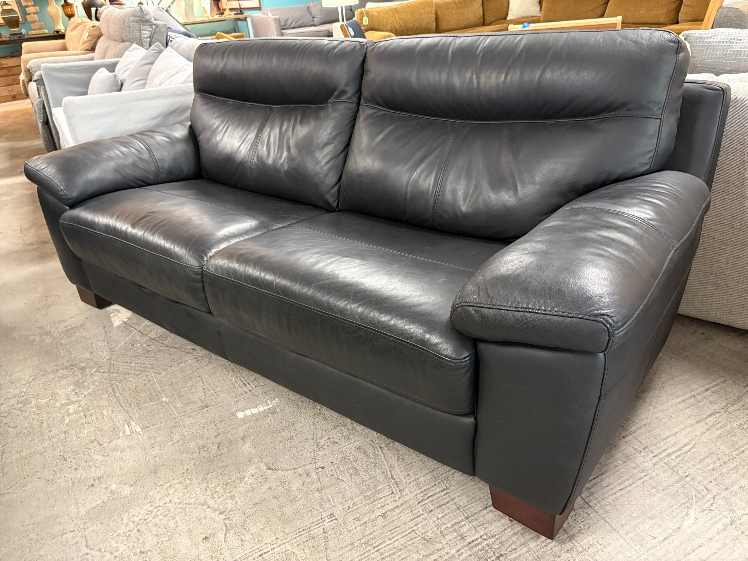 Black Track Arm Wide Seat Sofa