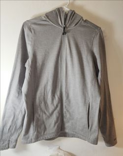 Gray Full-Zip Hooded Athletic Jacket