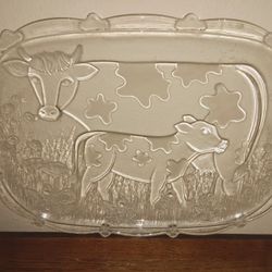 Cow Design Serving Platter And Flower Plate 