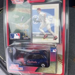 2001 Fleer Baseball White Rose Team Collectible featuring a St. Louis Cardinals die-cast PT Cruiser and a Jim Edmonds trading card.