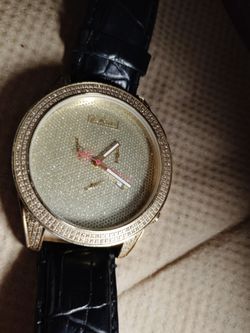 Joe rodeo diamond encrusted and watch around gold plated