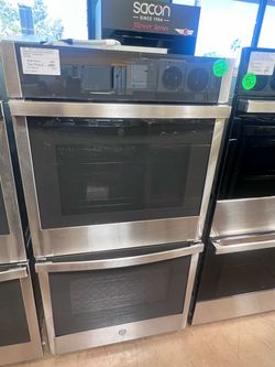 GE 27" 8.6 Cu Ft Smart Built-In Convection Double Wall Oven, Air Fry,  240V
