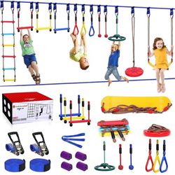 2x65 FT Ninja Warrior Obstacle Course for Kids