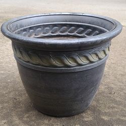 Big Gray Plastic Flower Pot