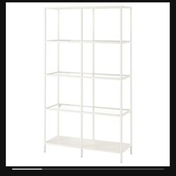 IKEA Vittsjo White Metal And Glass Shelves (2)