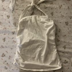 White cinched Halter Top