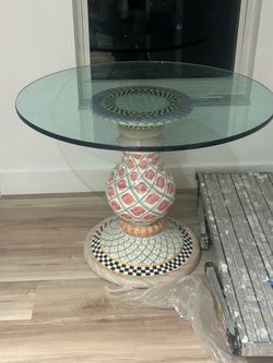 Round glass table top