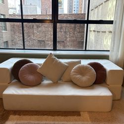 79" Queen Leath-aire Folding Futon Bed with Pillow