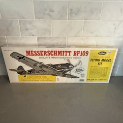 Vintage Guillow’s Messerschmitt BF109 Balsa Model Kit – WWII Plane – 24” Wingspan