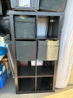 Dark Brown Cube Storage Shelving Unit