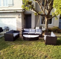 Brand new fully assembled ready to go patio furniture set patio sofa patio couch outdoor seating two additional coffee tables free 🆕