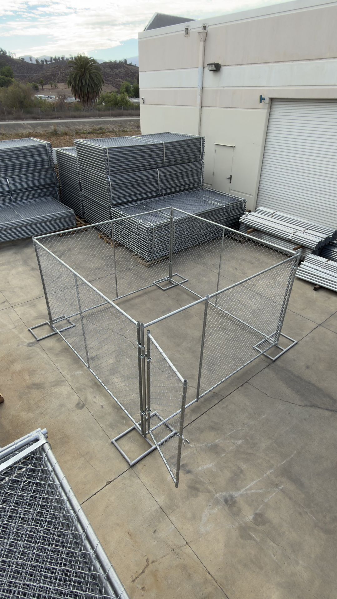 Dog Kennel 10ft x 10ft 6ft / 72” Height Galvanized Steel Panels with Chainlink Fence