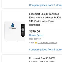 EcoSmart tankless water heater.