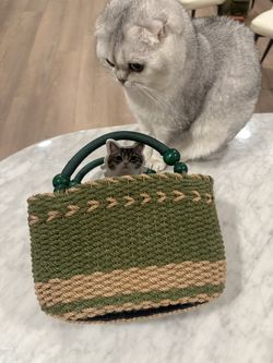 Picnic Bag, Straw Bag, Woven Summer Bag 