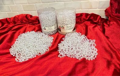 Christmas White Iridescent Bead Garland bundle