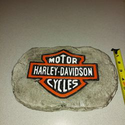 HARLEY-DAVIDSON MOTORCYCLES ENGRAVED AND PAINTED ROCK 