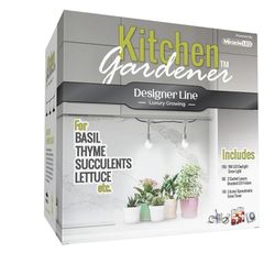 Miracle LED Kitchen Gardener Designer Line Indoor Grow Kit - Includes 2 Absolute Daylight Full Spectrum 100W Replacement Grow Bulbs & 1 2-Socket Cord 