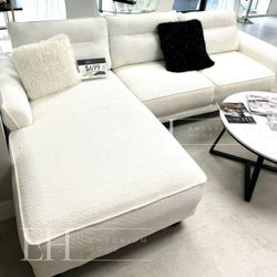 White Or Grey Sofa Sectional Boucle 