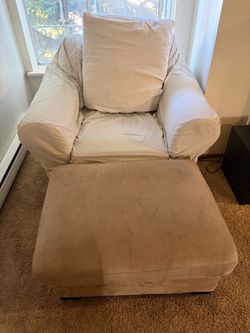Armchair and footrest
