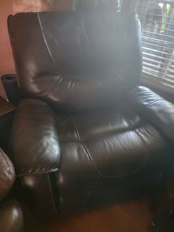 Dark Brown Leather Recliner Chair
