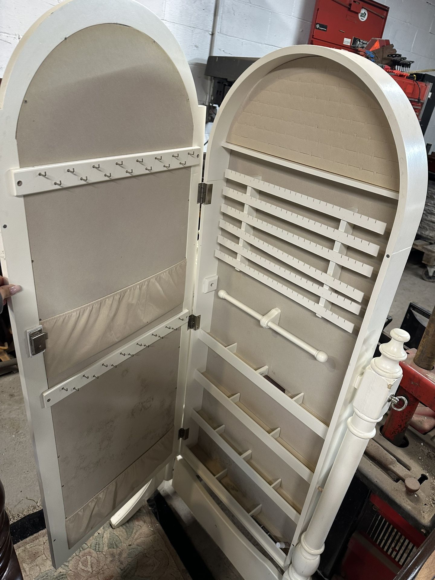 Jewelry Floor Mirror Storage Armoire Cabinet