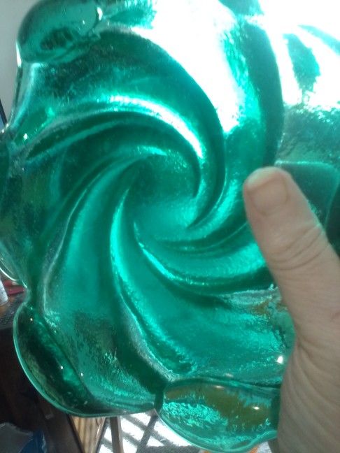 Thick Green Blown Glass Tray