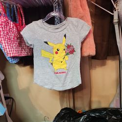 Size 5 Little Girls Pikachu Shirt