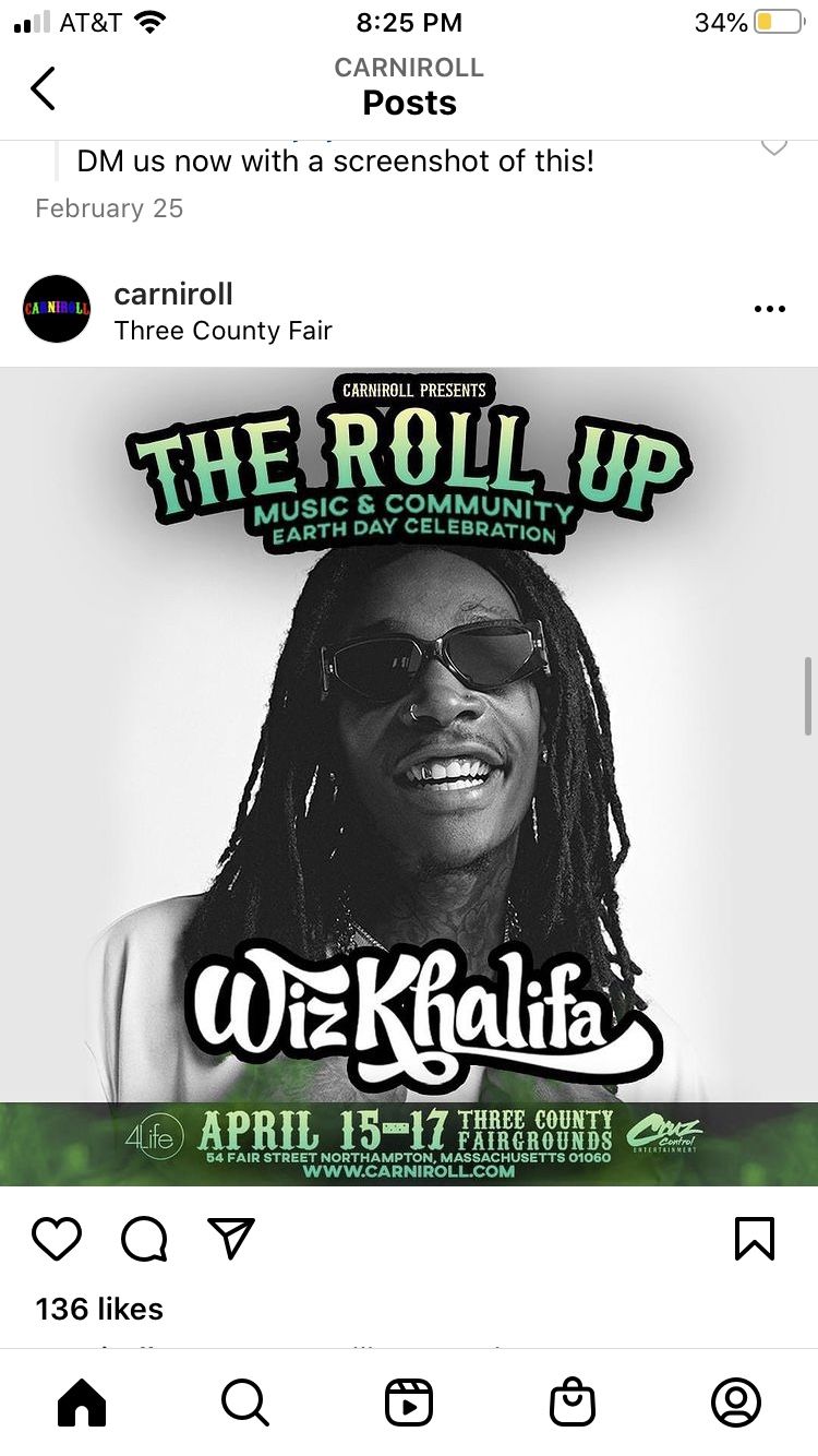 2 VIP Concert Tickets To The Roll Up Wiz Khalifa