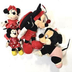 Rare 2017 Mickey Mouse Plush Heart Antennas & Heart Turtle Shell Backpack Doll, Disney Ty Sparkle Beanie Babbies 9” Minnie, & 11” Disney Minnie.